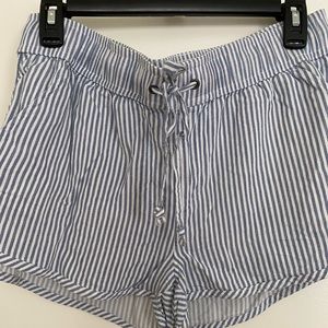white and blue stripe shorts